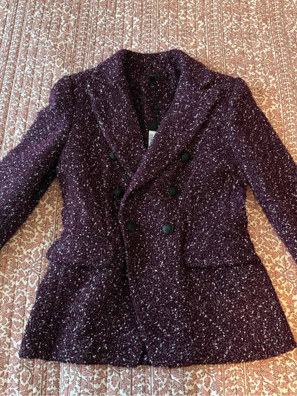 NWT rag & bone Double-Breasted Blazer Jacket in Deep Plum